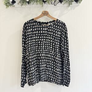 cedric charlier 100% Silk Black/blush Patterned Blouse UU4125 designer